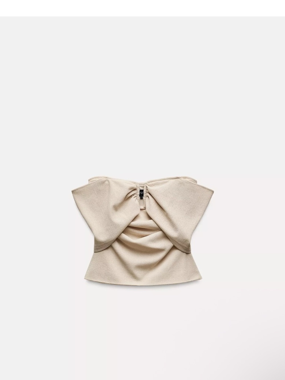 Zara Cream Strapless Bow-Front Top